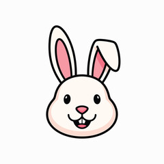 Obraz premium Smiling Cartoon Bunny Rabbit Face Closeup.