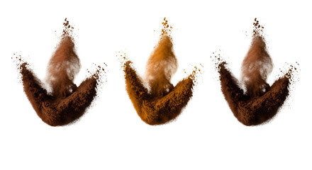Obraz premium A vibrant explosion of spices on a transparent background
