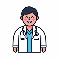 Fototapeta premium Smiling Doctor Wearing White Coat 1.