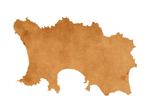 old brown paper map of Bailiwick of Guernsey island