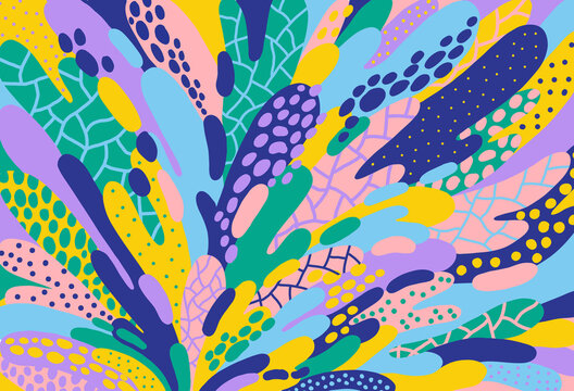 Abstract summer-feeling camouflage wallpaper and pattern and Background	
