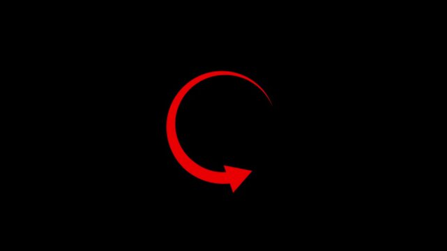Circle arrow refresh and reload icon animation with loading progress. black background loading bar 4k video digital creative loading bar abstract load