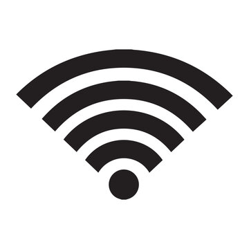 Black wifi icon silhouette vector flat illustration design on a white background