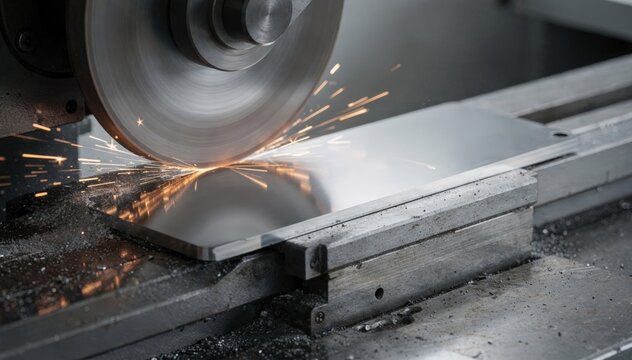Medium shot of a surface grinding blade undergoing a precise singleside grind highlighting the smooth flat face for enhanced cutting accuracy and balance control.