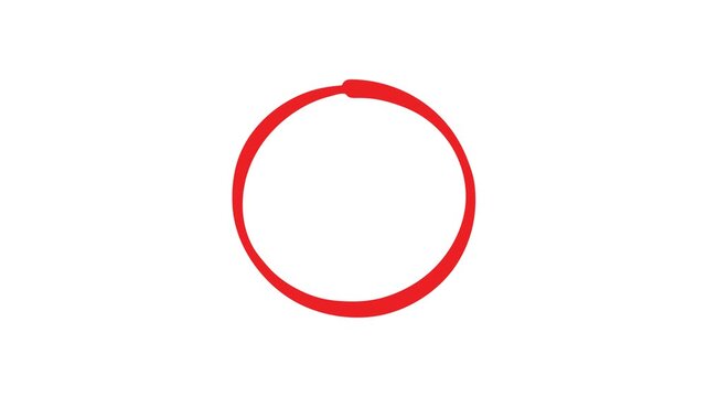 Hand-drawn, red, circle, frame, animation, on, white, background, perfect, for, highlighting, content, adding, organic, emphasis, to, creative, video, storytelling, or, modern, professional, video, pr