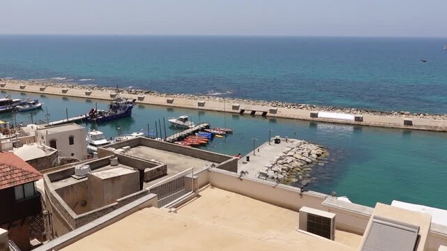 Old Jaffa Top View along with Tel Aviv Israel Coastline