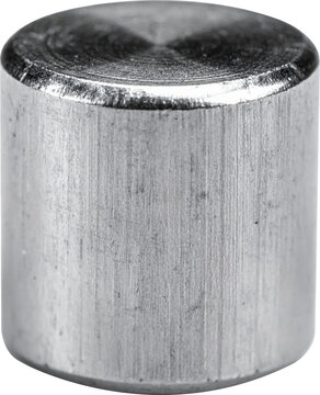 금속-원통형-은백색 금속-은회색-방사성 금속-스틸-네오디뮴 자석-희토류 자석-네오디움 원형 자석-니켈-우라늄-정면-단 하나-배경 제거