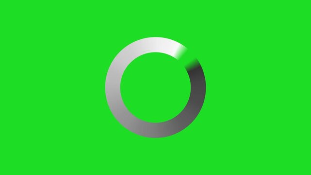 Minimalist Modern White Loading buffering Circle Animation Loop on 4K Green Screen Background