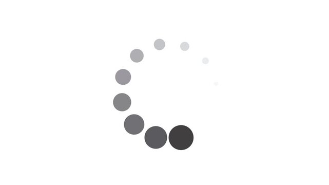 Minimal Circular Loading Spinner Animation with Rotating Dots loop on Clean White 4k Background &ndash; Modern Buffering, Progress Indicator, and UI buffering Concept