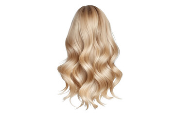 Naklejka premium Long wavy blonde hair wig on transparent background