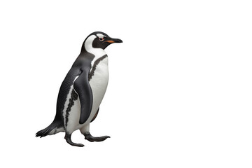 Fototapeta premium African penguin walking in profile with transparent background