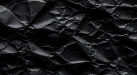 Fototapeta premium Close up of black leather texture with crumpled surface