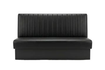 Fotobehang Horeca Black leather booth seating isolated. Restaurant furniture interior mockup.  © PNG Lab