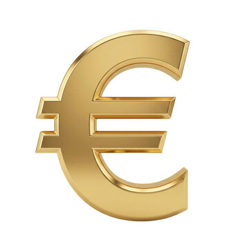 Golden Euro currency symbol isolated. Finance and wealth concept.