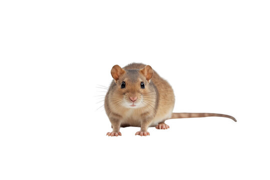Little brown rodent standing on transparent background