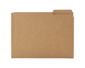 Brown kraft file folder isolated. Recycled office document mockup. © PNG Lab