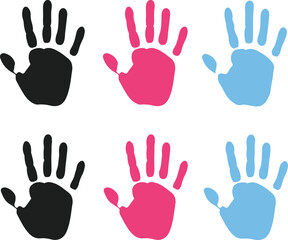 Fototapeta premium colorful hand prints vector illustration, flat design