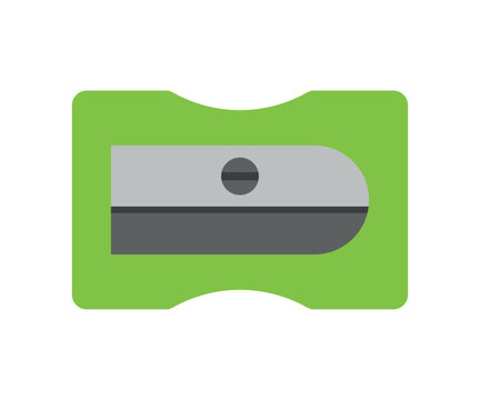 Pencil Sharpener in Flat Icon for School Stationery Vector Illustration