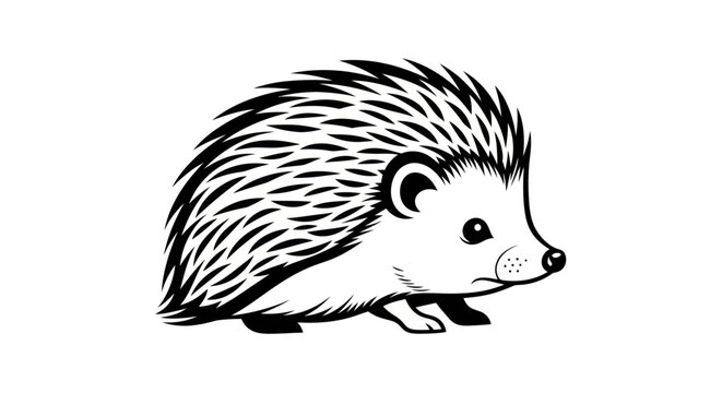 Stylized hedgehog illustration on white background vector design