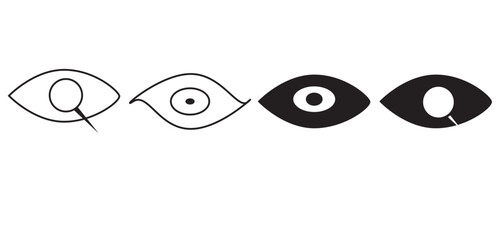 Obraz premium eye icon set with outline and solid styles, vision and view symbols minimal vector collection
