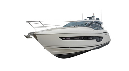 Naklejka premium Luxury yacht boat vector featuring modern vessel design, marine travel, and water transport concept isolated on white background for transportation and lifestyle design use.