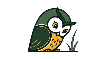 Obraz premium Stylized owl illustration on white background for educational or design use
