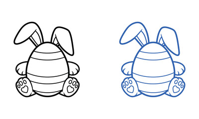 Vector graphics bunny drawing tutorial with outline and color fill © Craft Designer