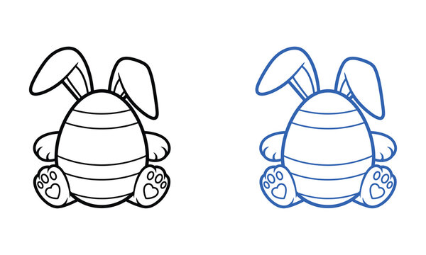 Vector graphics bunny drawing tutorial with outline and color fill