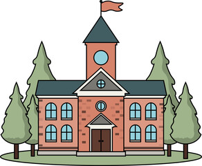 Fototapeta premium Illustration of a School Building icon