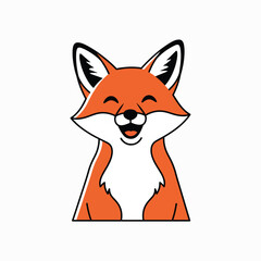 Obraz premium Smiling cartoon fox face closeup.