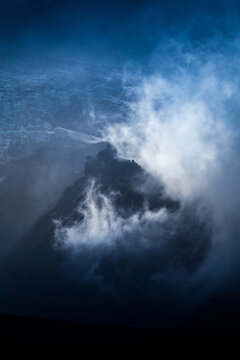 High contrast shadows and light over glacial ice Thorsmork Iceland artistic nature