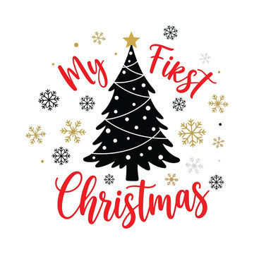 Celebrating a child's first memorable christmas with festive decorations and a tree