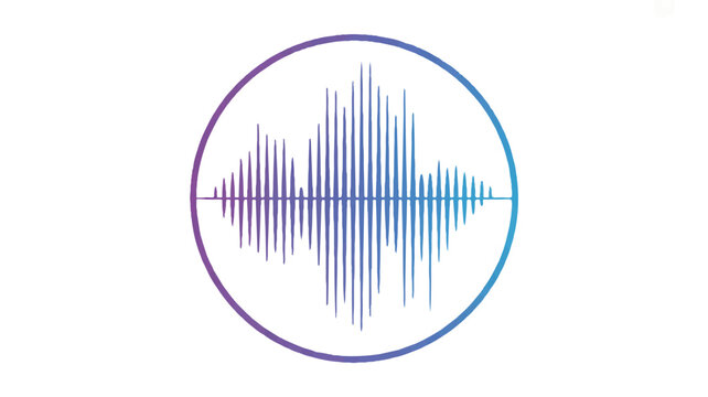 Sound wave pattern in a circle gradient blue and purple