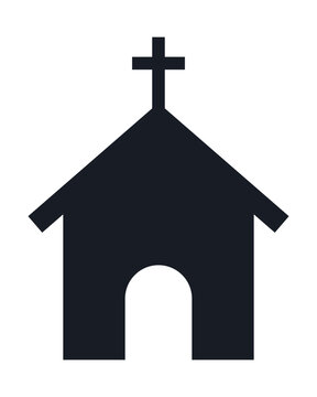 Black Church icon on a White background vector illustration