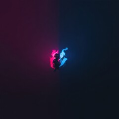 Obraz premium Abstract Silhouette - Dark Background with Neon Glow
