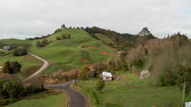 Aerial view of Waitomo Hills, New Zealand