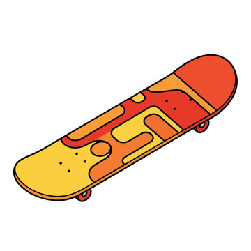 Colorful skateboard with wheels and trucks 1.