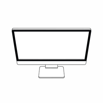 Computer monitor on a stand.