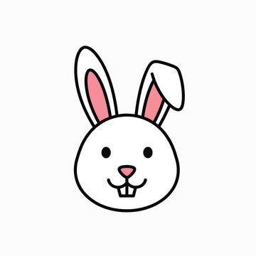 Cute Cartoon Bunny Rabbit Face 1.