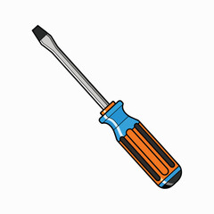 Fototapeta premium Screwdriver with orange and blue handle.