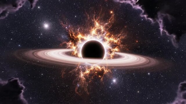 Black hole nebula dark clouds loop showing the formation of cosmic clouds and the movement of space elements in the universe