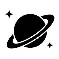 Illustration of saturn planet with rings and stars vector graphic space astronomy design © PURE VECTOR WORK