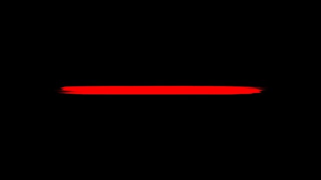 Red underline highlighter animation, sketching elements on a transparent background