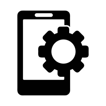 Mobile app development settings configuration icon for android and ios application design