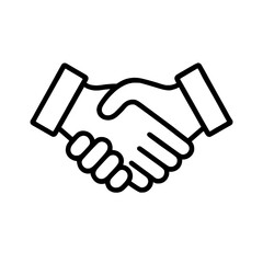 Obraz premium Handshake icon in black line art
