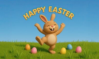 Easter Bunny Ears Dancing in a Meadow with 