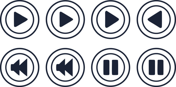 Player navigation play button pause button rewind button fast forward button