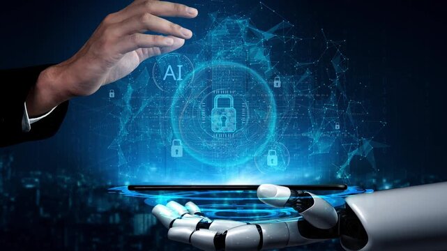 AI monitoring cybersecurity, verifying biometric access, analyzing identity patterns, and securing digital platforms with real-time protection and privacy enforcement. Marrow