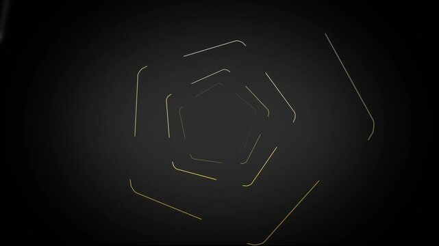 Luxury golden geometric shape looping 3D animation for intro background, motion graphics, and animated particles