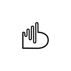 Obraz premium Stylized Letter B Play Button Loading Icon